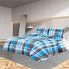 vidaXL Ensemble de housse de couette Bleu et gris 140x200 cm Coton