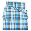 vidaXL Ensemble de housse de couette Bleu et gris 200x200 cm Coton