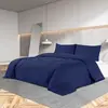 vidaXL Ensemble de housse de couette Bleu marine 220x240 cm Microfibre