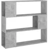 vidaXL Bibliothèque/Séparateur de pièce Gris béton 100x24x94 cm