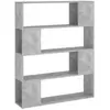 vidaXL Bibliothèque/Séparateur de pièce Gris béton 100x24x124 cm