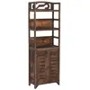 vidaXL Vitrine Marron foncé 46x24x140 cm Bois massif de Paulownia