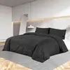 vidaXL Ensemble de housse de couette Noir 200x200 cm Coton