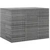 vidaXL Boîte à coussins de jardin Résine tressée 145x100x103 cm Gris