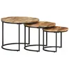 vidaXL Tables gigognes 3 pcs Bois de manguier brut