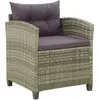 vidaXL Chaise de jardin avec coussins Résine tressée Gris