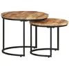 vidaXL Tables gigognes 2 pcs Bois de manguier brut