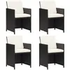 vidaXL Chaises de jardin lot de 4 Résine tressée Noir