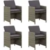 vidaXL Chaises de jardin avec coussins 4 pcs Résine tressée Gris