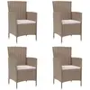 vidaXL Chaises de jardin avec coussins 4 pcs Résine tressée Beige