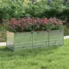 vidaXL Lit surélevé de jardin 240x80x77 cm Acier galvanisé Argenté