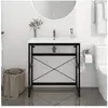 vidaXL Cadre de lavabo de salle de bain Noir 79x38x83 cm Fer