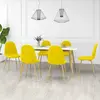 vidaXL Chaises à manger lot de 6 Jaune moutarde Velours