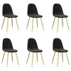 vidaXL Chaises à manger lot de 6 noir velours