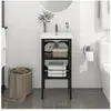 vidaXL Cadre de lavabo de salle de bain Noir 40x38x83 cm Fer