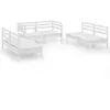 vidaXL Salon de jardin 6 pcs Blanc Bois de pin massif