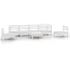 vidaXL Salon de jardin 7 pcs Blanc Bois de pin massif
