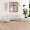vidaXL Salon de jardin 4 pcs Blanc Bois de pin massif