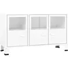 vidaXL Buffet industriel Blanc 105x35x62 cm Métal et verre