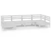 vidaXL Salon de jardin 6 pcs Blanc Bois de pin massif