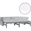 vidaXL Lit coulissant 2x(90x200) cm Gris Bois de pin massif