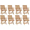 vidaXL Chaises pliables de jardin lot de 8 Bois de teck solide