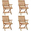vidaXL Chaises pliables de jardin lot de 4 Bois de teck solide