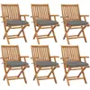 vidaXL Chaises pliables de jardin avec coussins lot de 6 Bois de teck