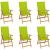 vidaXL Chaises inclinables de jardin et coussins lot de 8 Teck solide