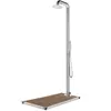 vidaXL Douche de jardin avec base marron 230 cm Acier inoxydable