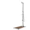 vidaXL Douche de jardin avec base marron 225 cm Acier inoxydable