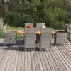 vidaXL Ensemble de salle à manger de jardin 7 pcs Résine tressée Gris