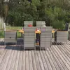 vidaXL Ensemble à manger de jardin 7 pcs Résine tressée Gris