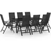 vidaXL Ensemble de salle à manger de jardin 9 pcs Aluminium Anthracite