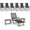vidaXL Salon de jardin 9 pcs Noir et anthracite
