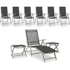 vidaXL Salon de jardin 9 pcs Noir et argenté