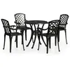 vidaXL Ensemble de bistro 5 pcs Aluminium coulé Noir