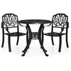 vidaXL Ensemble de bistro 3 pcs Aluminium coulé Noir