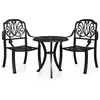 vidaXL Ensemble de bistro 3 pcs Aluminium coulé Noir