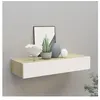 vidaXL Étagère à tiroir murale chêne et blanc 60x23,5x10 cm MDF