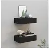 vidaXL Étagères à tiroirs murales 2 pcs noir 40x23,5x10 cm MDF