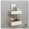 vidaXL Étagères à tiroir murales 2 pcs Chêne et blanc 40x23,5x10cm MDF