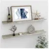 vidaXL Étagères murales 2 pcs Gris béton 80x9x3 cm