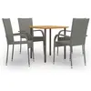 vidaXL Ensemble de salle à manger de jardin 5 pcs Résine tressée Gris