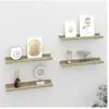 vidaXL Étagères murales 4 pcs blanc et chêne sonoma 40x9x3 cm