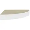 vidaXL Étagère d'angle murale Chêne et blanc 35x35x3,8 cm MDF