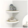 vidaXL Étagères d'angle murales 2 pcs Chêne et blanc 35x35x3,8 cm MDF