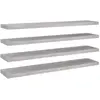 vidaXL Étagères murales flottantes 4 pcs gris béton 120x23,5x3,8cm MDF