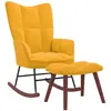 vidaXL Chaise à bascule avec repose-pied Jaune moutarde Velours