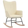vidaXL Chaise à bascule Crème Tissu